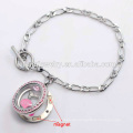 Migetic Design 316l Edelstahl Schmuck NK Kette schwimmenden Glas Speicher Medaillon Armband